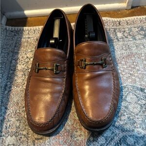 Men's Sanford Pinch Brown Leather Bit Loafers 11D